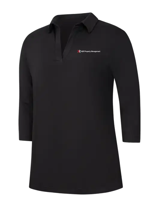 Womens Black Luxe Knit Tunic w/K&R Property Management Logo