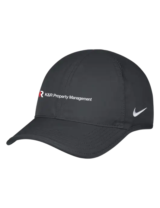 Nike Charcoal Featherlight Cap w/K&R Property Management Logo