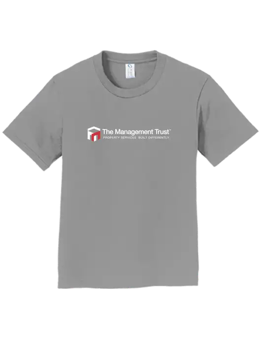 Youth Ring Spun Medium Grey 4.5 oz T-Shirt w/The Management Trust Logo