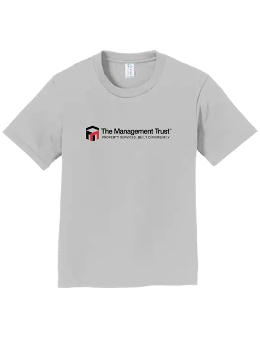 Youth Ring Spun Silver 4.5 oz T-Shirt w/The Management Trust Logo