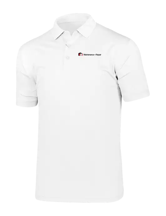 Callaway Vibrant Bright White Ventilated Polo w/HMI Maintenance + Repair Logo