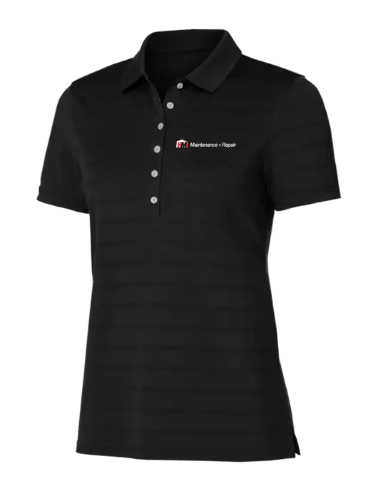 Callaway Womens Black Ventilated Polo w/HMI Maintenance + Repair Logo