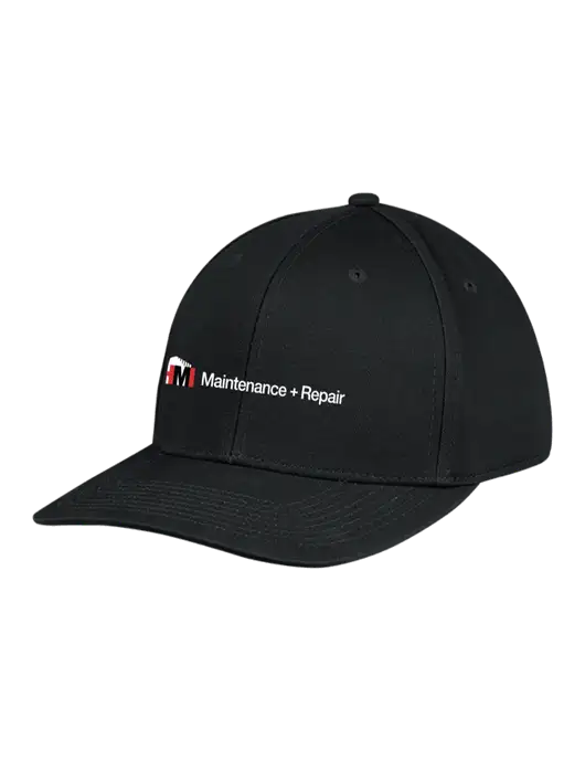 Premium Modern Structured Twill Black Snapback Cap w/HMI Maintenance + Repair Logo