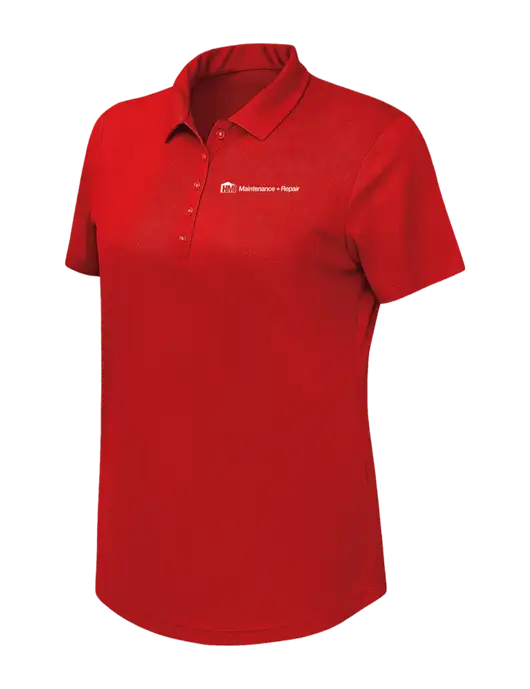 Callaway Womens Birdseye Red Polo w/HMI Maintenance + Repair Logo