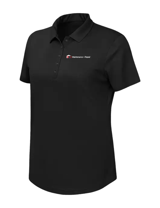 Callaway Womens Birdseye Black Polo w/HMI Maintenance + Repair Logo