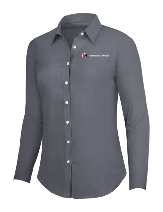 Dark Grey Womens SuperPro Oxford Shirt w/HMI Maintenance + Repair Logo