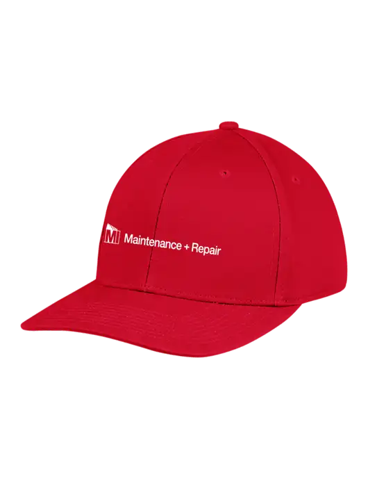 Premium Modern Structured Twill Red Snapback Cap w/HMI Maintenance + Repair Logo