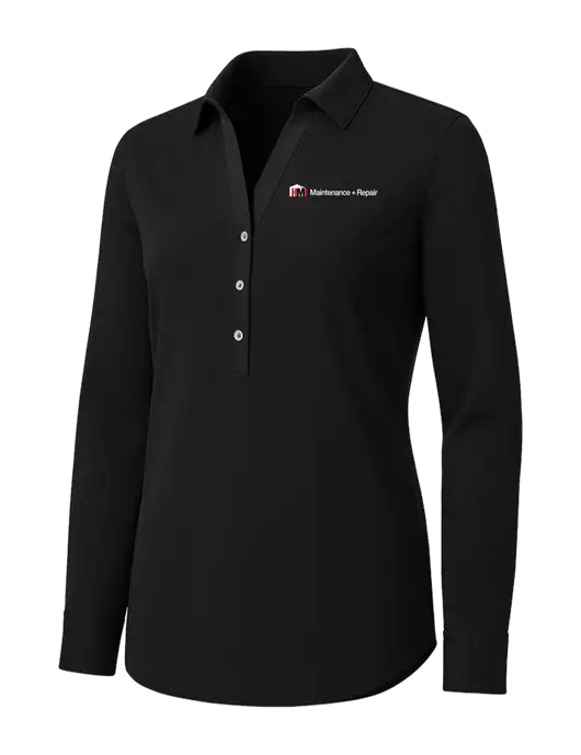 Womens Black City Stretch Shirt w/HMI Maintenance + Repair Logo