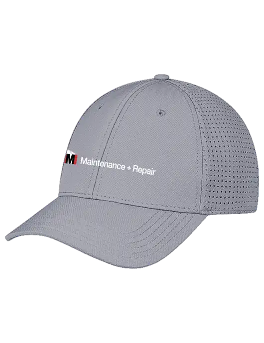 Grey Performance Stretchable Cap Hook & Loop w/HMI Maintenance + Repair Logo