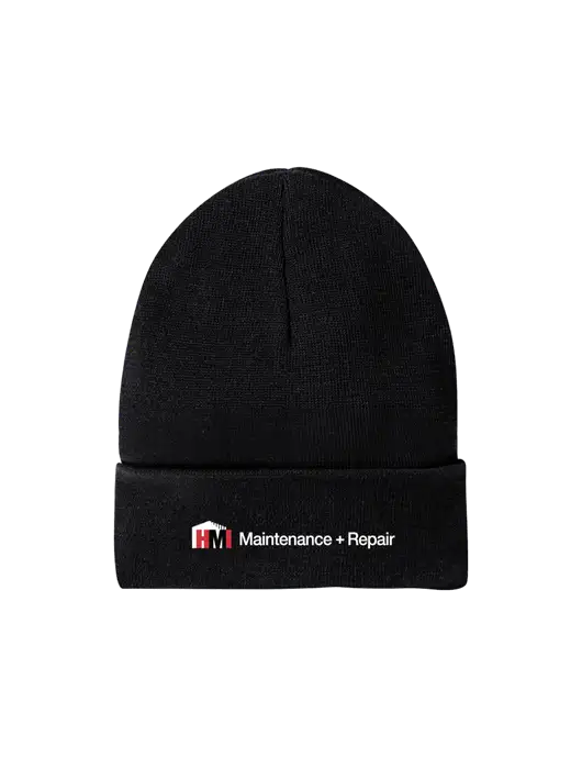 Recycled Black Beanie w/HMI Maintenance + Repair Logo