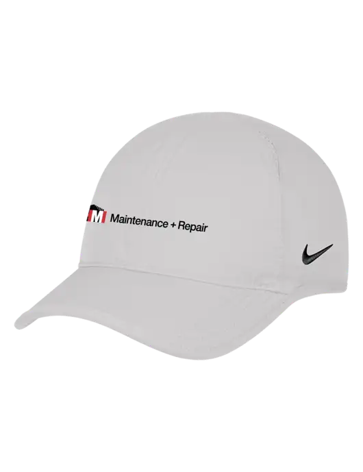 Nike White Featherlight Cap w/HMI Maintenance + Repair Logo