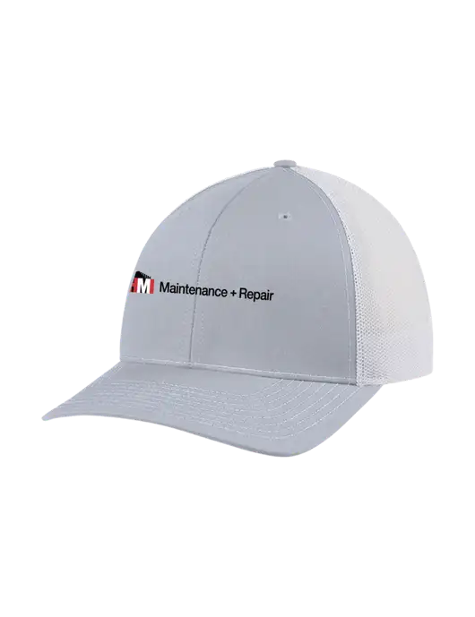 Richardson Adjustable Snapback Original 112 Trucker Cap Light Heather Grey w/White Mesh w/HMI Maintenance + Repair Logo