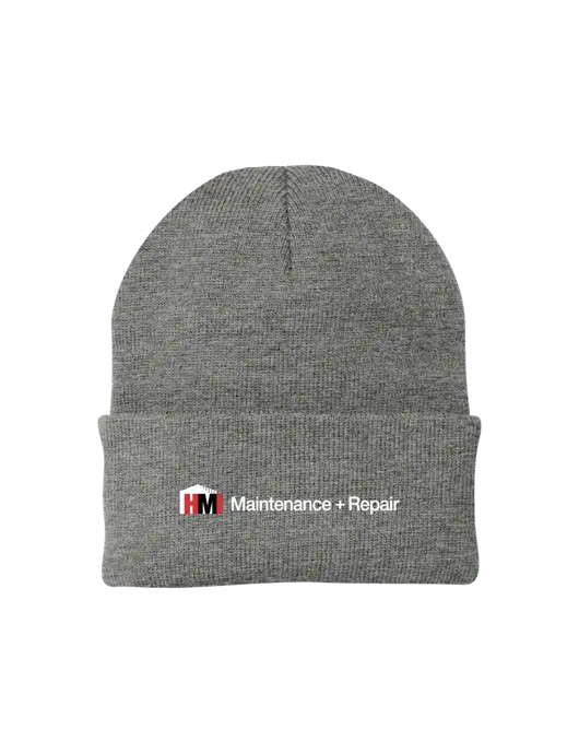 Medium Grey Heather Knit Cap w/HMI Maintenance + Repair Logo