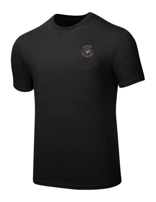 Seriously Soft Black T-Shirt w/20 Years of Trust Logo