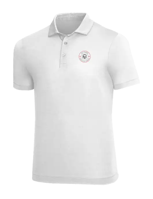 Mercer+Mettle White Stretch Jersey Polo w/20 Years of Trust Logo