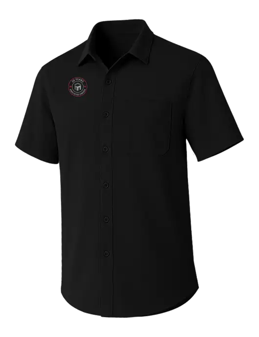 Black Short Sleeve UV Dockside Shirt w/20 Years of Trust Logo