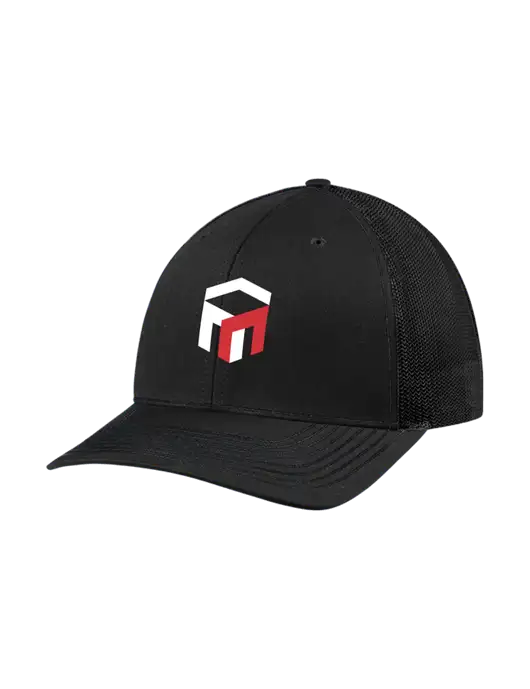 Richardson Adjustable Snapback Original 112 Trucker Cap Black w/Black Mesh w/The Management Trust Logo