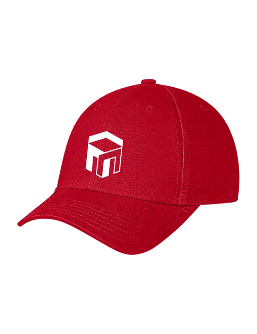 Red Structured Soft Snap Closure Hook & Loop Cap w/The Management Trust Logo