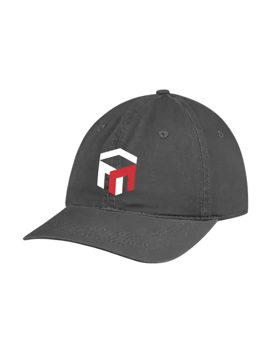 Garment Washed Unstructured Twill Charcoal Cap w/The Management Trust Logo