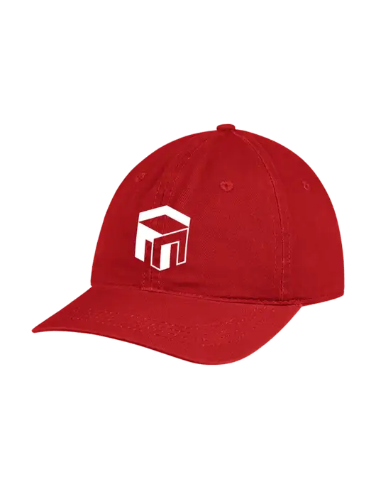 Garment Washed Unstructured Twill Red Cap w/The Management Trust Logo