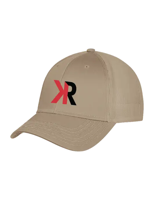 Khaki Mesh Trucker Cap Snap Back w/K&R Property Management Logo