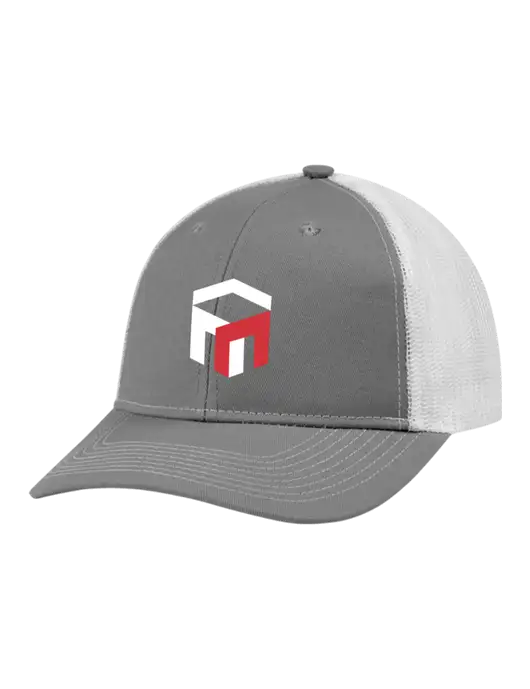 Snapback Ponytail Trucker Cap Light Medium Heather Grey w/White Mesh w/The Management Trust Logo