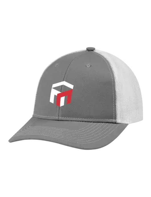 Snapback Ponytail Trucker Cap Light Medium Heather Grey w/White Mesh w/The Management Trust Logo