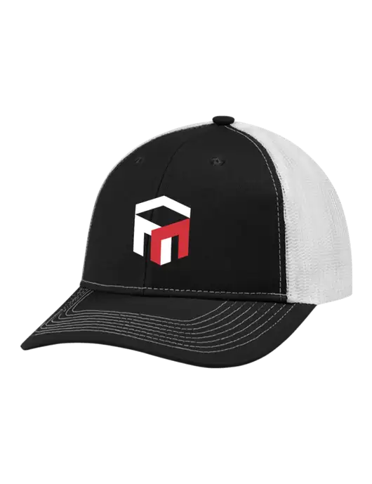 Snapback Ponytail Trucker Cap Black w/White Mesh w/The Management Trust Logo