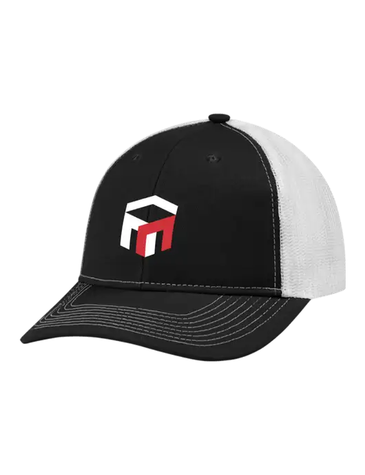 Snapback Ponytail Trucker Cap Black w/White Mesh w/The Management Trust Logo
