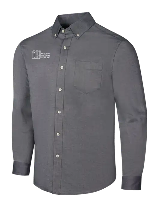 Dark Grey SuperPro Oxford Shirt w/Integrity Builders West Logo