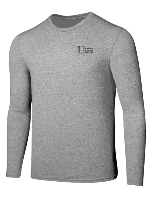 Seriously Soft Light Heathered Grey Long Sleeve T-Shirt w/Integrity Builders West Logo