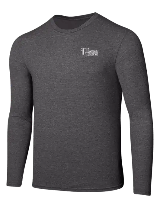 Seriously Soft Heathered Charcoal Long Sleeve T-Shirt w/Integrity Builders West Logo
