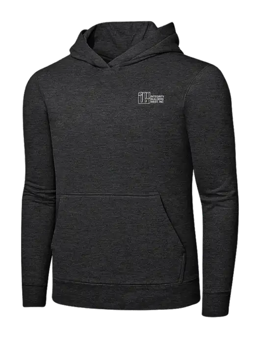 Dark Heather Grey 7.8 oz Ring Spun Hooded Sweatshirt w/Integrity Builders West Logo