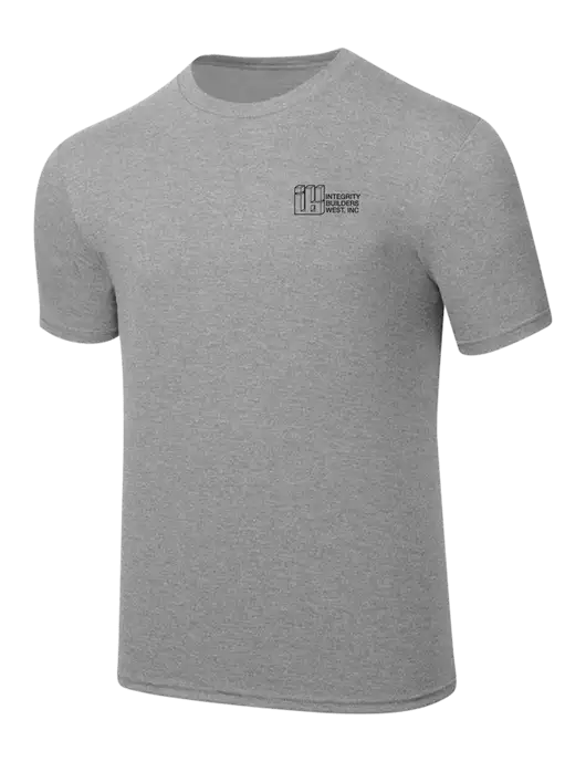 Simply Soft Heathered Light Grey 4.5oz  Poly/Combed Ring Spun Cotton T-Shirt w/Integrity Builders West Logo