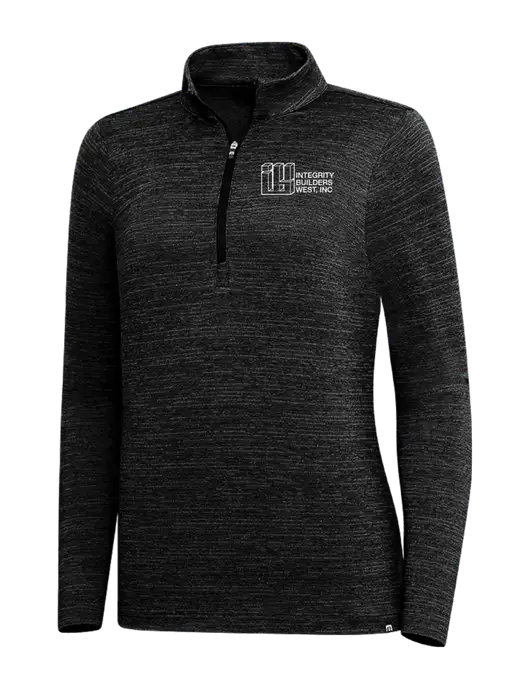 TravisMathew Black Womens Crestview 1/4 Zip w/Integrity Builders West Logo