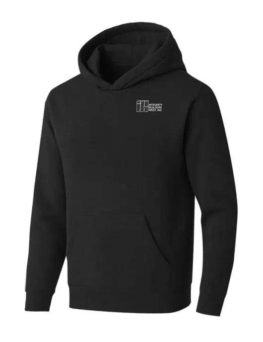 BELLA+CANVAS Black Heather Sponge Fleece Pullover Hoodie w/Integrity Builders West Logo