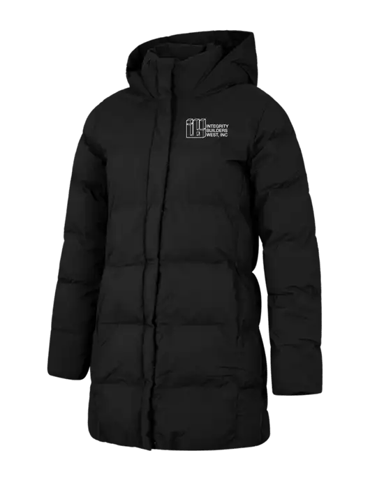 Mercer+Mettle Womens Deep Black Puffy Parka  w/Integrity Builders West Logo
