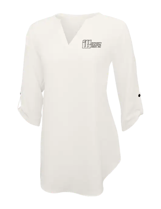 Ivory Womens 3/4 Sleeve Tunic Blouse w/Integrity Builders West Logo
