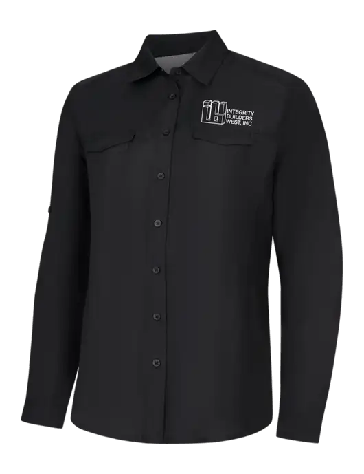 Womens Black Long Sleeve UV Daybreak Shirt w/Integrity Builders West Logo