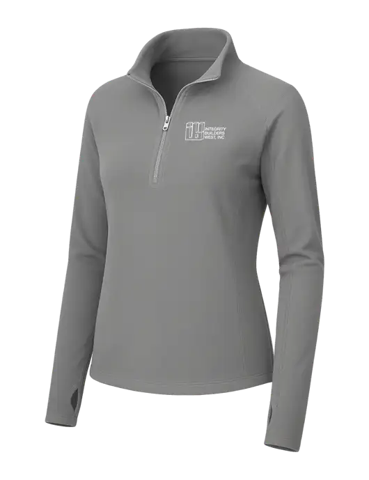 Womens Medium Grey Microfleece 1/2 Zip Pullover w/Integrity Builders West Logo