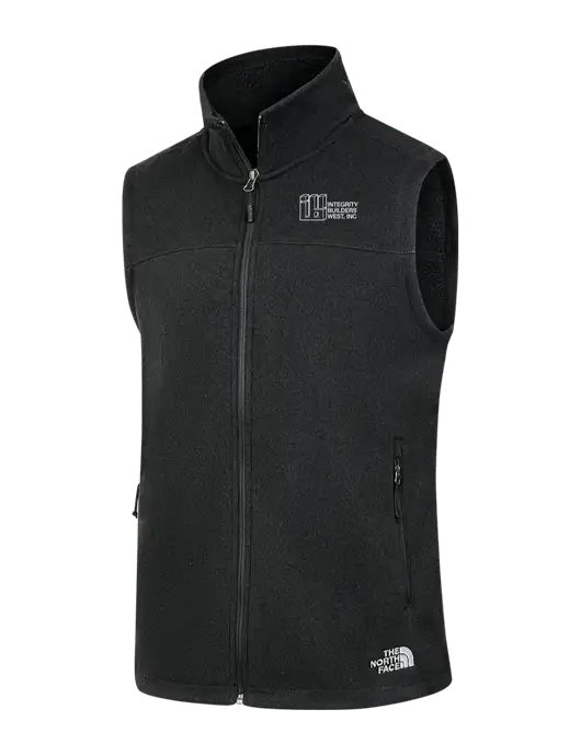 North Face Black Heather Sweater Fleece Vest  w/Integrity Builders West Logo