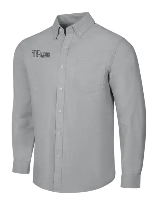 Light Grey SuperPro Oxford Shirt w/Integrity Builders West Logo