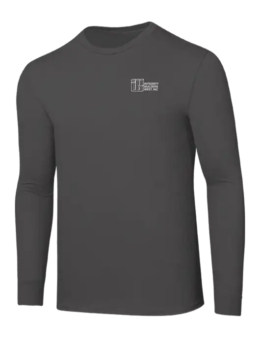 Seriously Soft Dark Grey Long Sleeve T-Shirt w/Integrity Builders West Logo