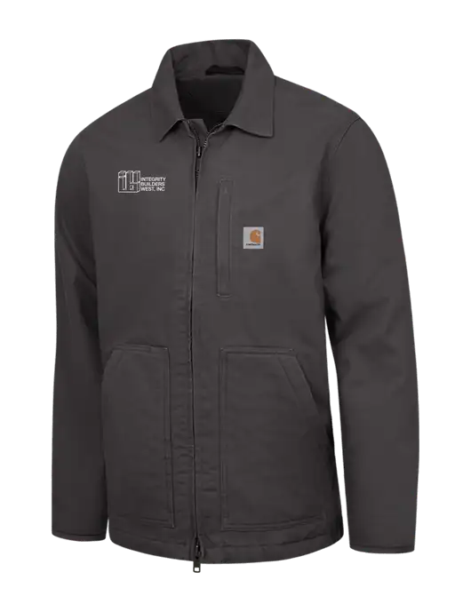 Carhartt Dark Grey Sherpa-Lined Coat w/Integrity Builders West Logo