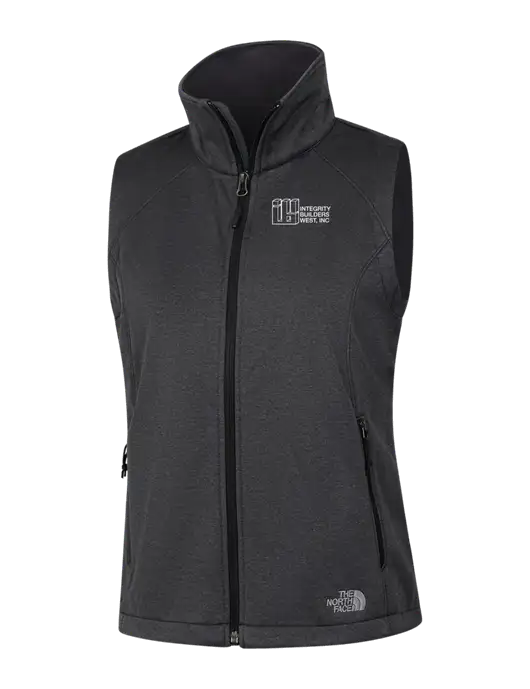 The North Face Womens Dark Grey Heather Ridgewall Soft Shell Vest  w/Integrity Builders West Logo