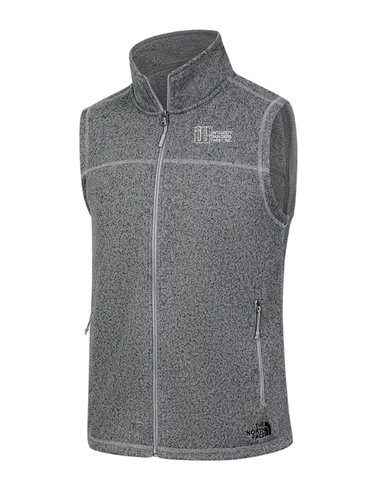 North Face Medium Grey Heather Sweater Fleece Vest w/Integrity Builders West Logo