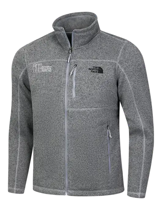 North Face Medium Grey Heather Sweater Fleece Jacket w/Integrity Builders West Logo