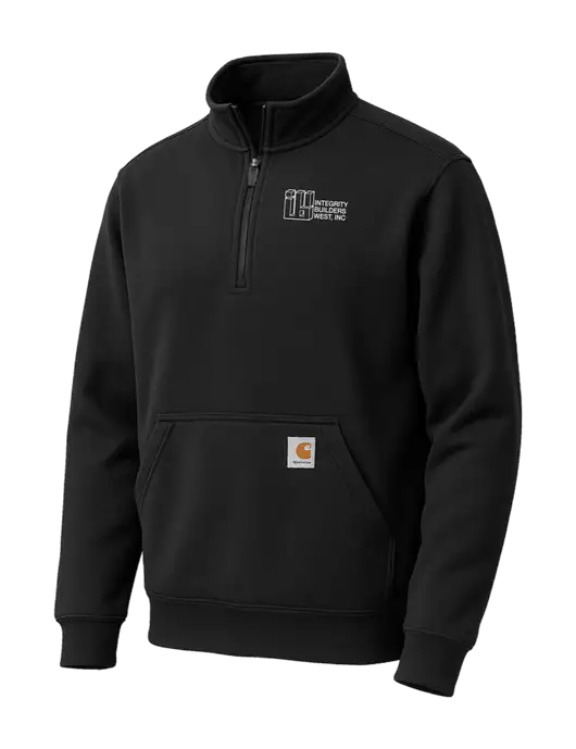 Carhartt Black Midweight 1/4-Zip Mock Neck Sweatshirt w/Integrity Builders West Logo