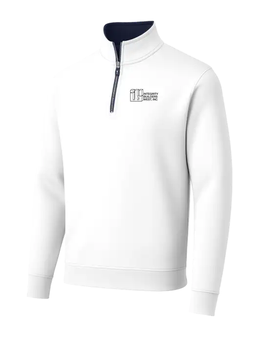 Fairway & Greene Caves Quarter-Zip Tech White Pullover w/Integrity Builders West Logo