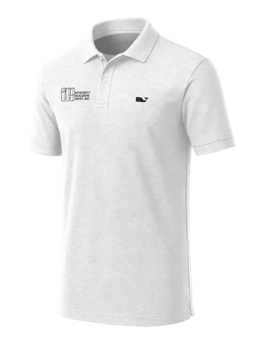 Vineyard Vines Edgartown White Pique Polo w/Integrity Builders West Logo